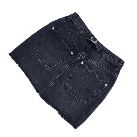 Free People We The Free Rugged A-Line Button Fly Denim Skirt Washed Black 25. - Picture 4 of 10